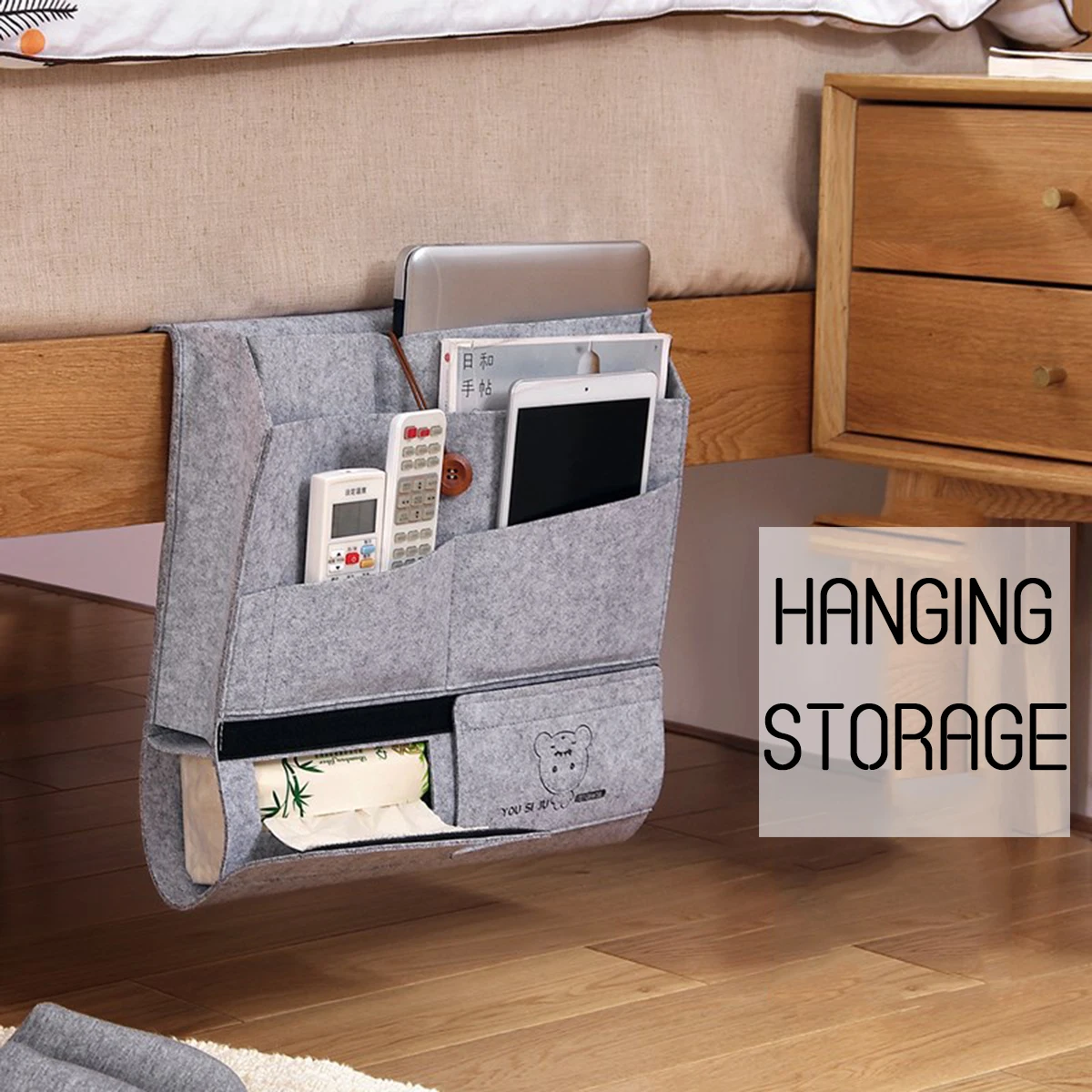 غرفة نوم السرير متعددة الوظائف حقيبة التخزين المنظم مربع الأنسجة مربع أريكة رف السرير ل جيب شنقا مكتب مجلة الحقيبة
