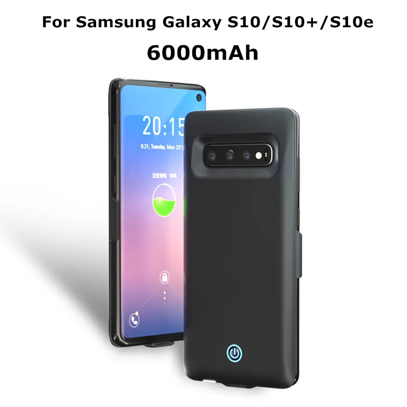 6000 мАч чехол для зарядного устройства для samsung Galaxy S10 Plus S10+ ультра тонкий внешний аккумулятор чехол для зарядки для samsung S10e чехол для аккумулятора