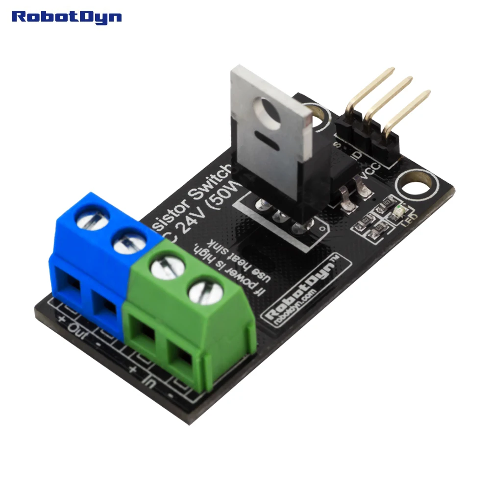 Transistor MOSFET DC Switch, 5V logic, DC 24V/30A with optocouplers.