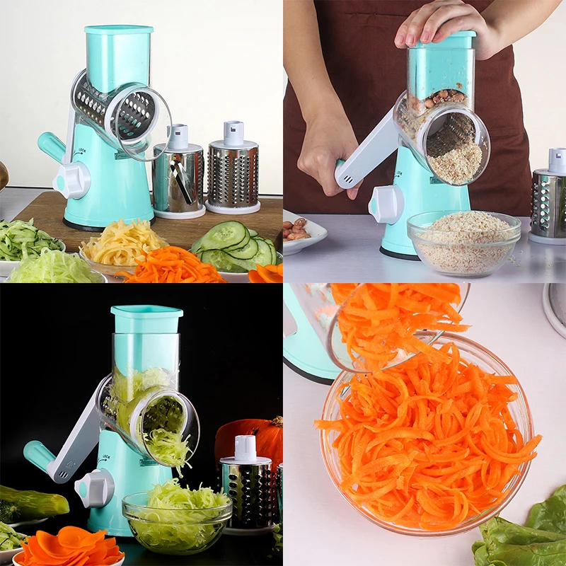 New Manual Vegetable Cutter Slicer Kitchen Accessories Multifunctional Round Mandoline Slicer Potato Cheese Kitchen Gadgets