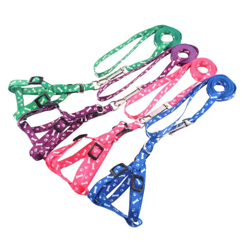 New Simple Nylon Pet Harnesses Comfortable and Convenient Printing Straps for Small Dog Puppy Cats Supplies(Random Color | Дом и сад