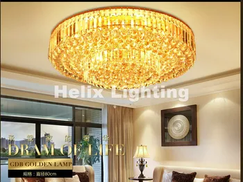 

Free shipping Crystal Lamp Traditional Golden Living Room Lamp Modern Bedroom Lamps LED AC Ceiling Lamp D400MM/D600MM/D800MM