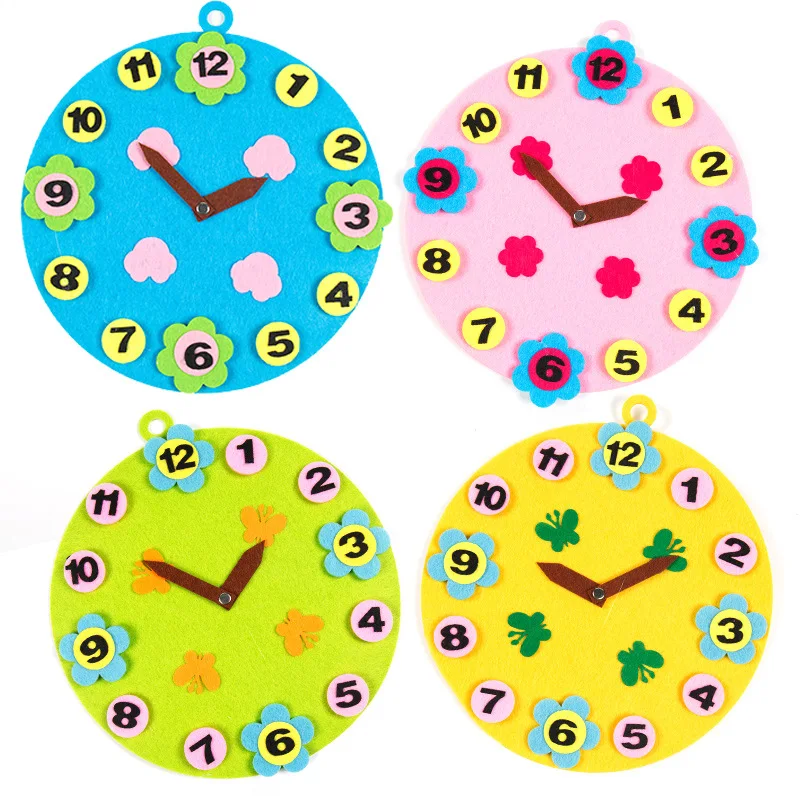 

Non-woven Digital Clock DIY Toys Math Number Learning Kids Children Hand Craft Toys Creative Educational Toys