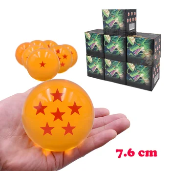 

7 Size Anime Dragon Ball 7.6 cm Dragonball 1 2 3 4 5 6 7 Stars Crystal Ball PVC Action Figures Doll Model Toy Christmas Gift