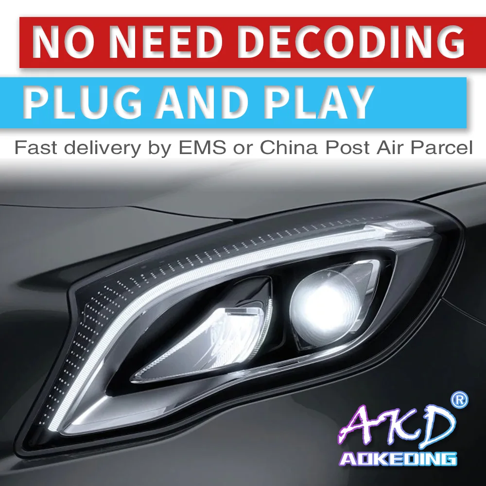 

Car Styling Head Lamp For Benz GLA 200 220 260 2015 2016 2018 Headlights ALL LED Headlight Daytime Running Light DRL Bi-LED LENS