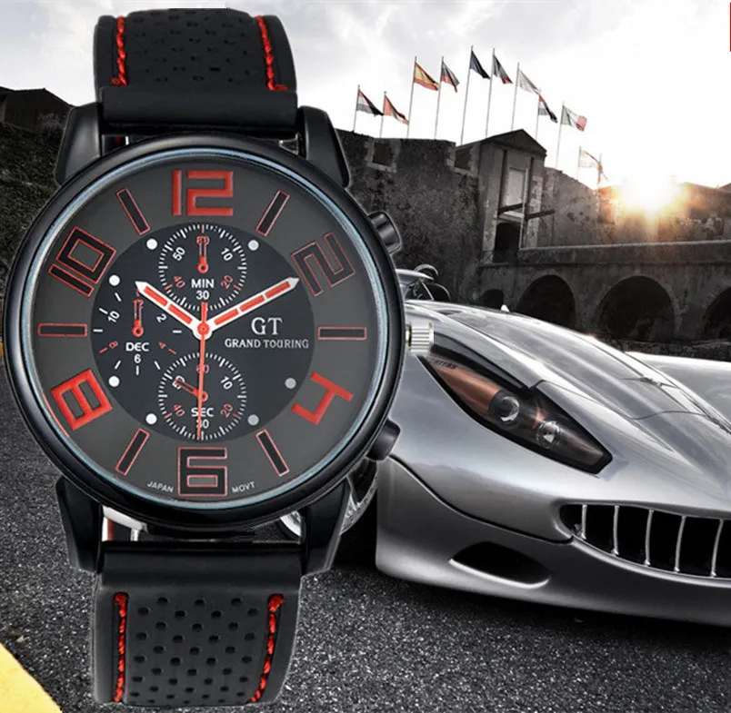 

Men sports watches quartz racing watch mens F1 hot sale fashion watch male sports stylish silicone watch casual relogios clock