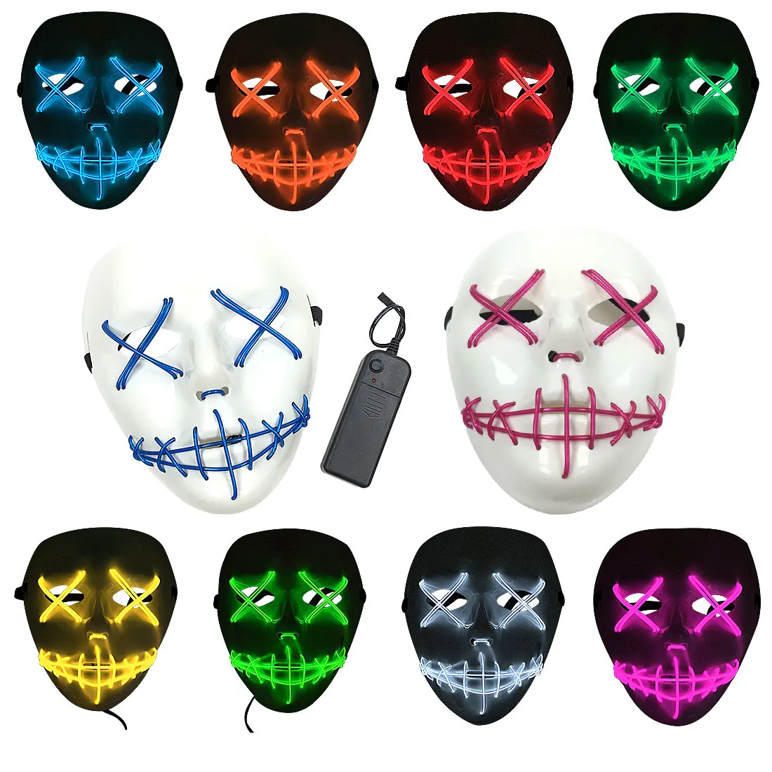 LED Halloween Mask Light Up Funny Masks The Purge Election Year Great