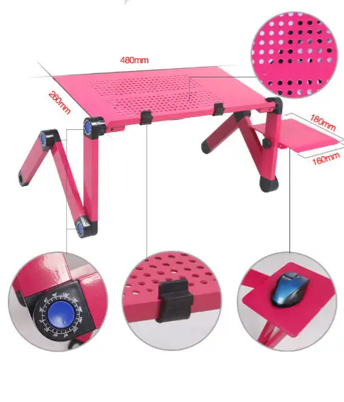 Lazy aluminum alloy folding table Coffee table Computer table