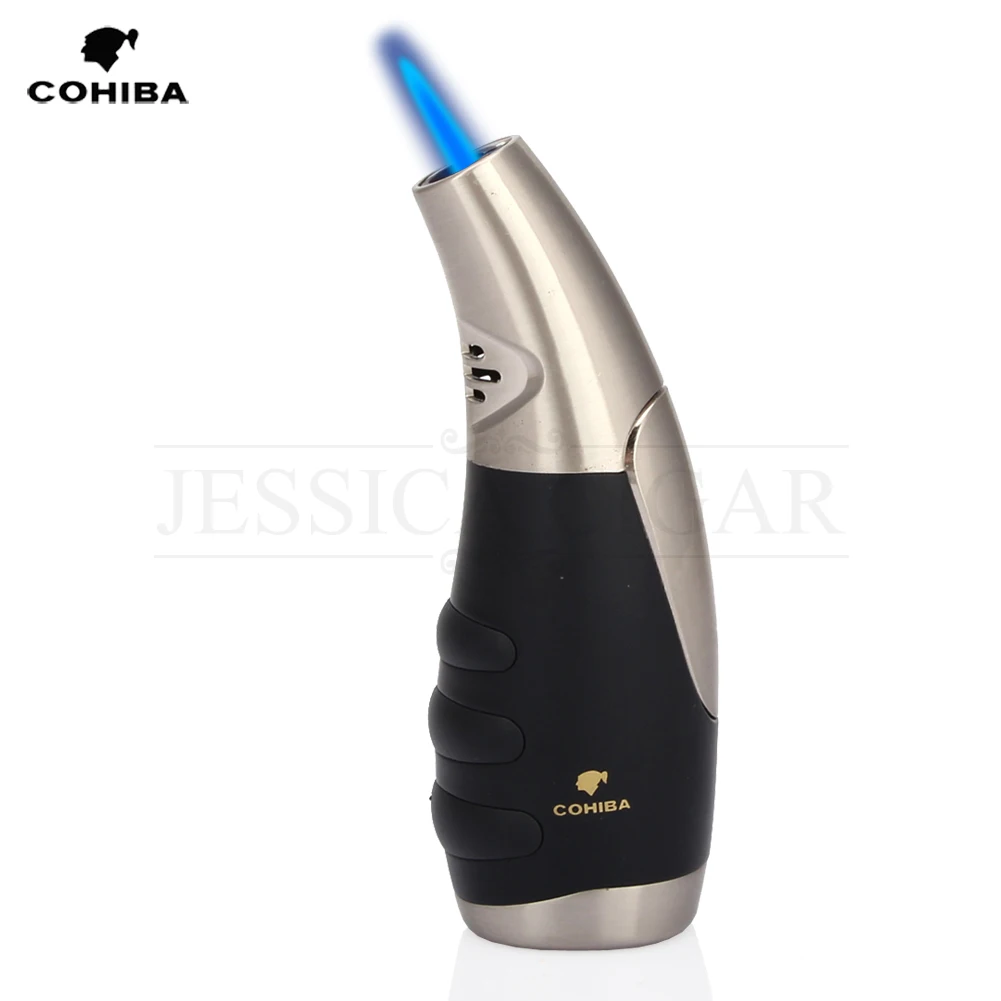 Одноструйная зажигалка с пламенем автоприкуриватель Бутановая Зажигалка COHIBA