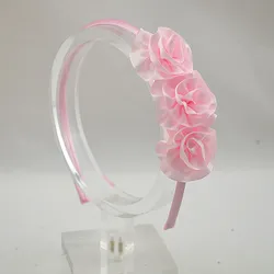 

baby cute triple satin ribbon rosettes hairband DIY mini rose flower satin covered headband hair accessory  30pcs/lot