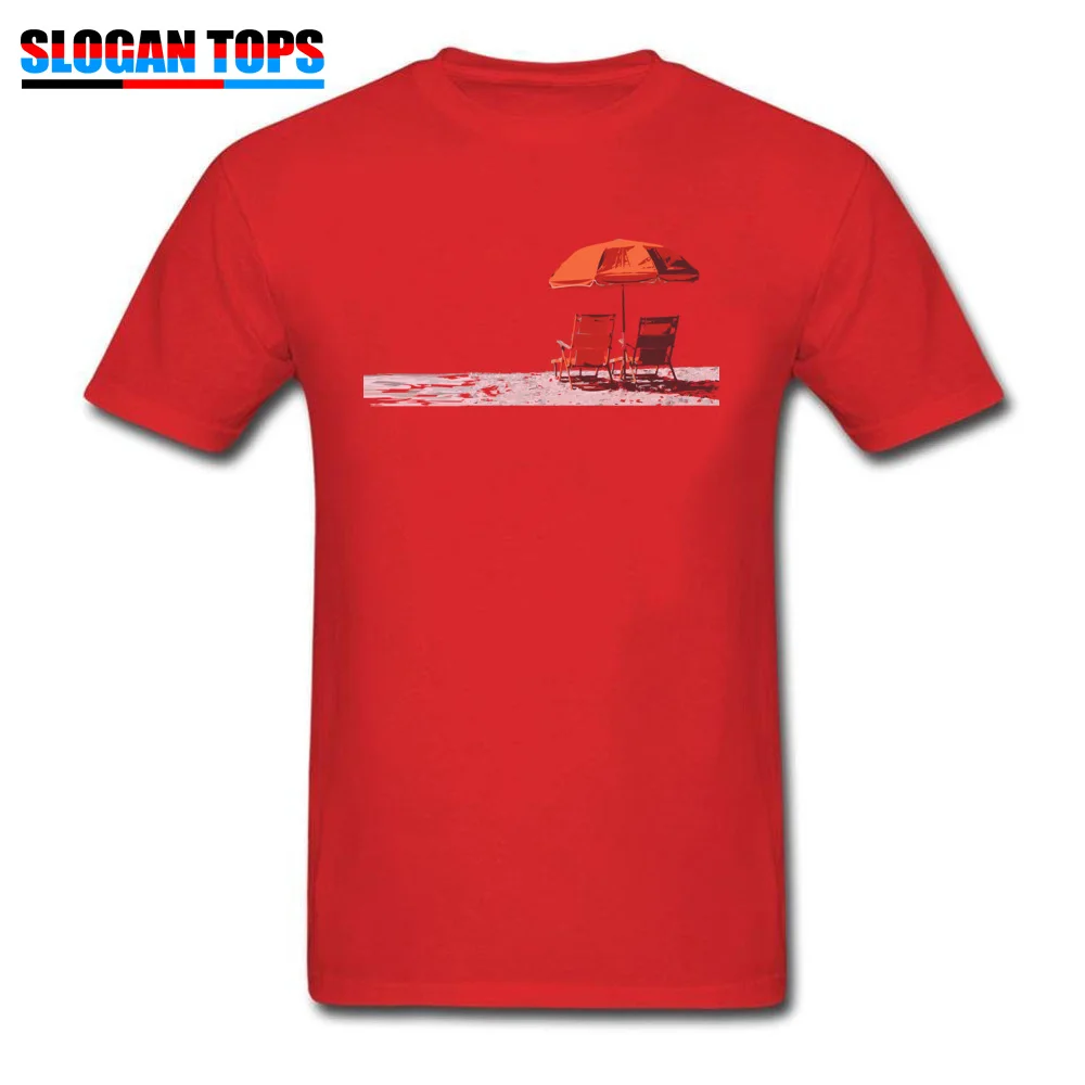 Round Collar beach 1778570_960_720 Pure Cotton Men Top T-shirts Personalized Short Sleeve Tees 2018 Hot Sale Geek T Shirt beach 1778570_960_720 red