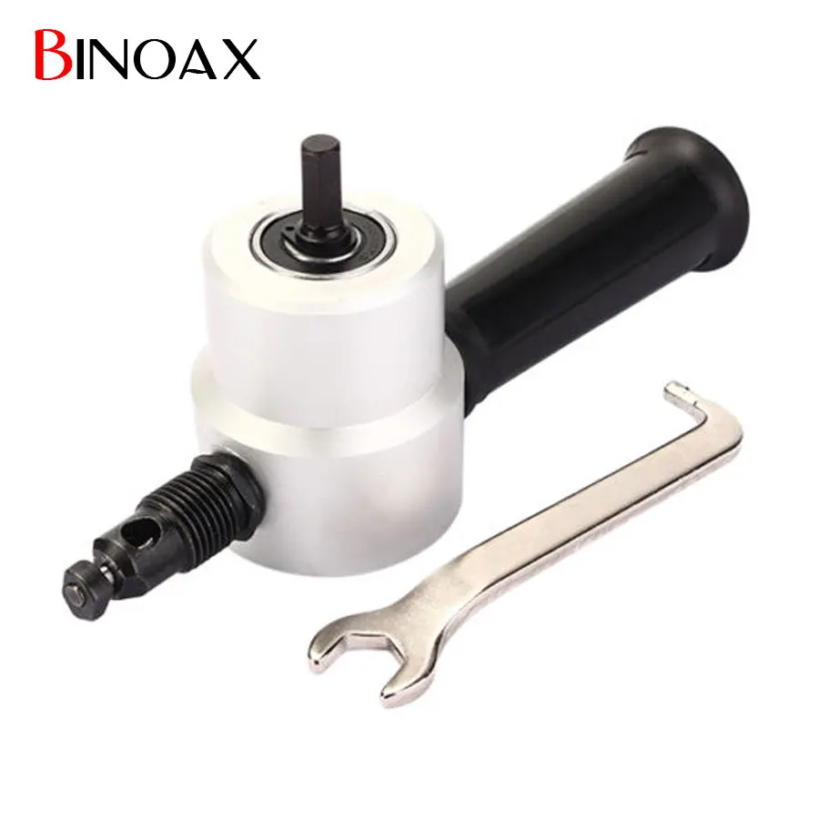 Binoax Nibble Metal Cutting Double Head Sheet Nibbler Saw Cutter Tool Drill With Wrench Home Hand