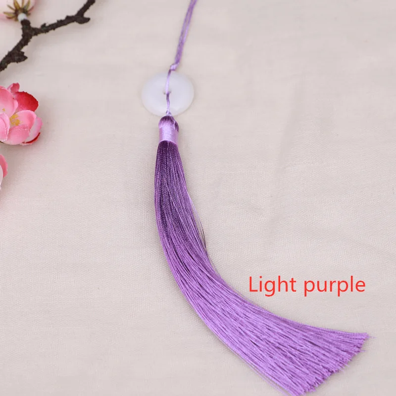 Light purple 5 шт. белая Нефритовая пряжка с символом мира кисточкой самодельный брелок шапки ремни Подвески для изготовления украшений занавес Подвеска для изготовления аксессуаров ремесло кисточкой - Цвет: Light purple