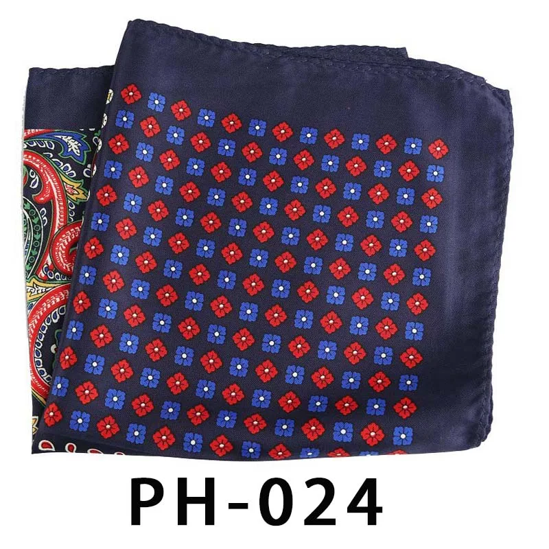 PH-24 Отличительный большой платок 32x32 см, мужской платок с принтом пейсли, в горошек, с квадратным карманом, мужские цветочные повседневные носовые платки, свадебные аксессуары - Цвет: PH-24