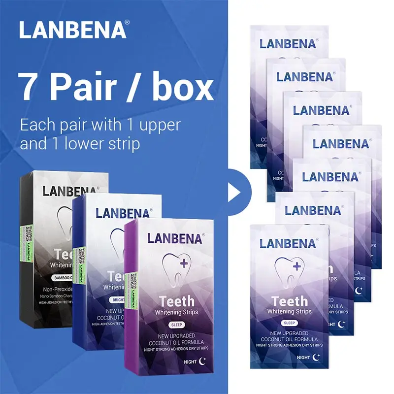 

LANBENA Teeth Whitening Strips Oral Hygiene Teeth Veneers White Strips Removes Plaque Stains Tooth Bleaching Dental Tools !