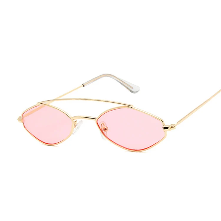 Милые сексуальные женские солнцезащитные очки кошачий глаз, Женская металлическая оправа, Модные Винтажные градиентные солнцезащитные очки для женщин, UV400 оттенки - Цвет линз: GoldPink