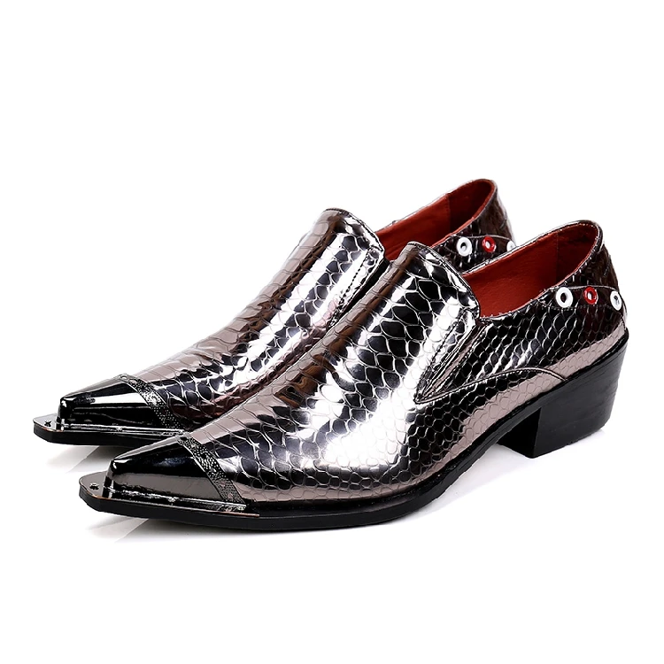 

Sapato social mens high heels patent genuine leather crocodile skin shoes dress wedding oxford classic pointy formal shoes men
