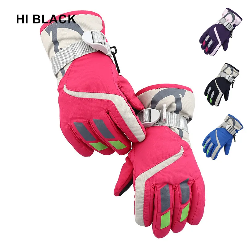 

HI BLACK High Quality Winter Warm Ski Gloves Children Outdoor Snowboarding Sports Waterproof Windproof Snow Wrist Skiing Gloves