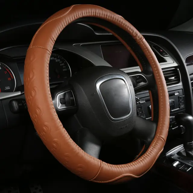 car steering wheels cover genuine leather accessories for GMC Safari