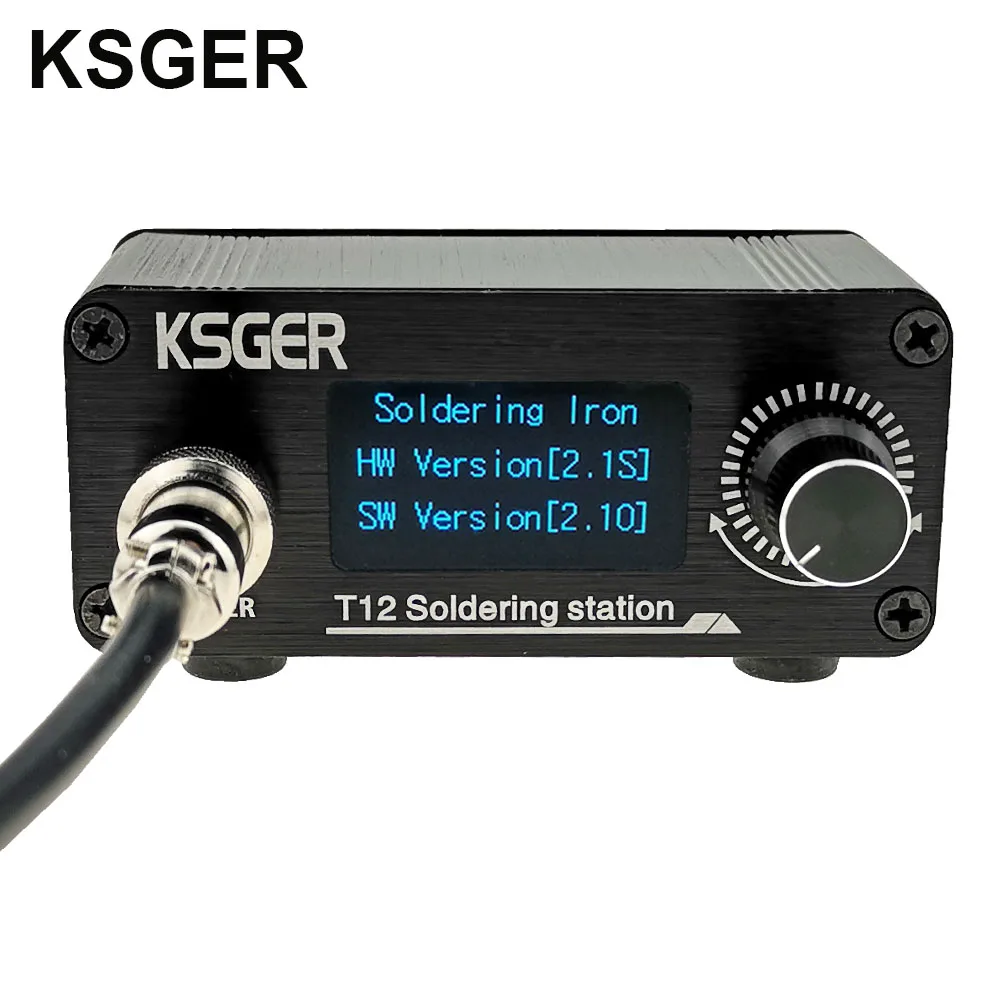 

KSGER T12 Soldering Station Mini STM32 V2.1S DIY OLED Controller FX9501 Handle Aluminum Alloy Case T12 Iron Tips Stainless Steel