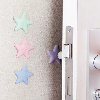 

Thickening & Soft Rubber Pads Door Stopper Protect Wall Starfish Smile Face Style Door Fender Adhesive Sticker Household Product