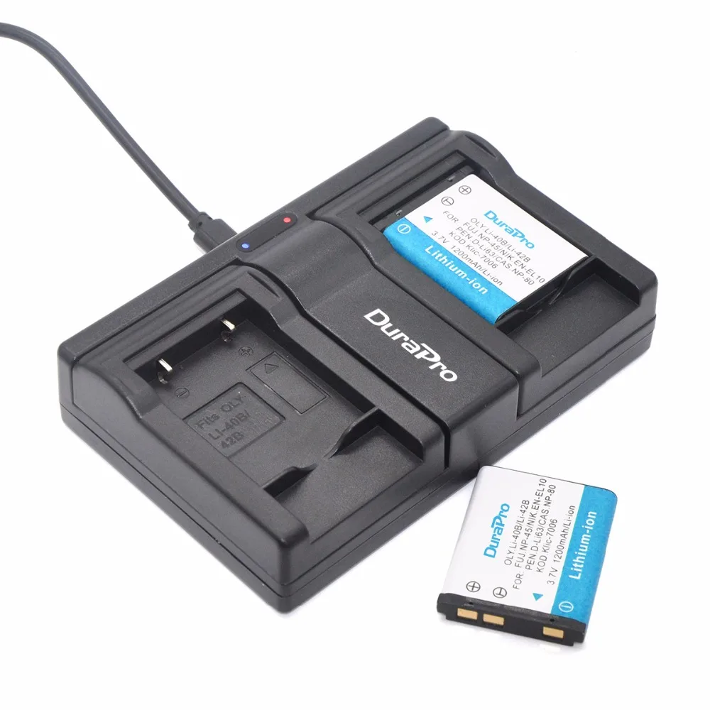 2pc 1200mAh LI 40B LI 42B LI 40B 42B Rechargeable Li ion Battery + USB