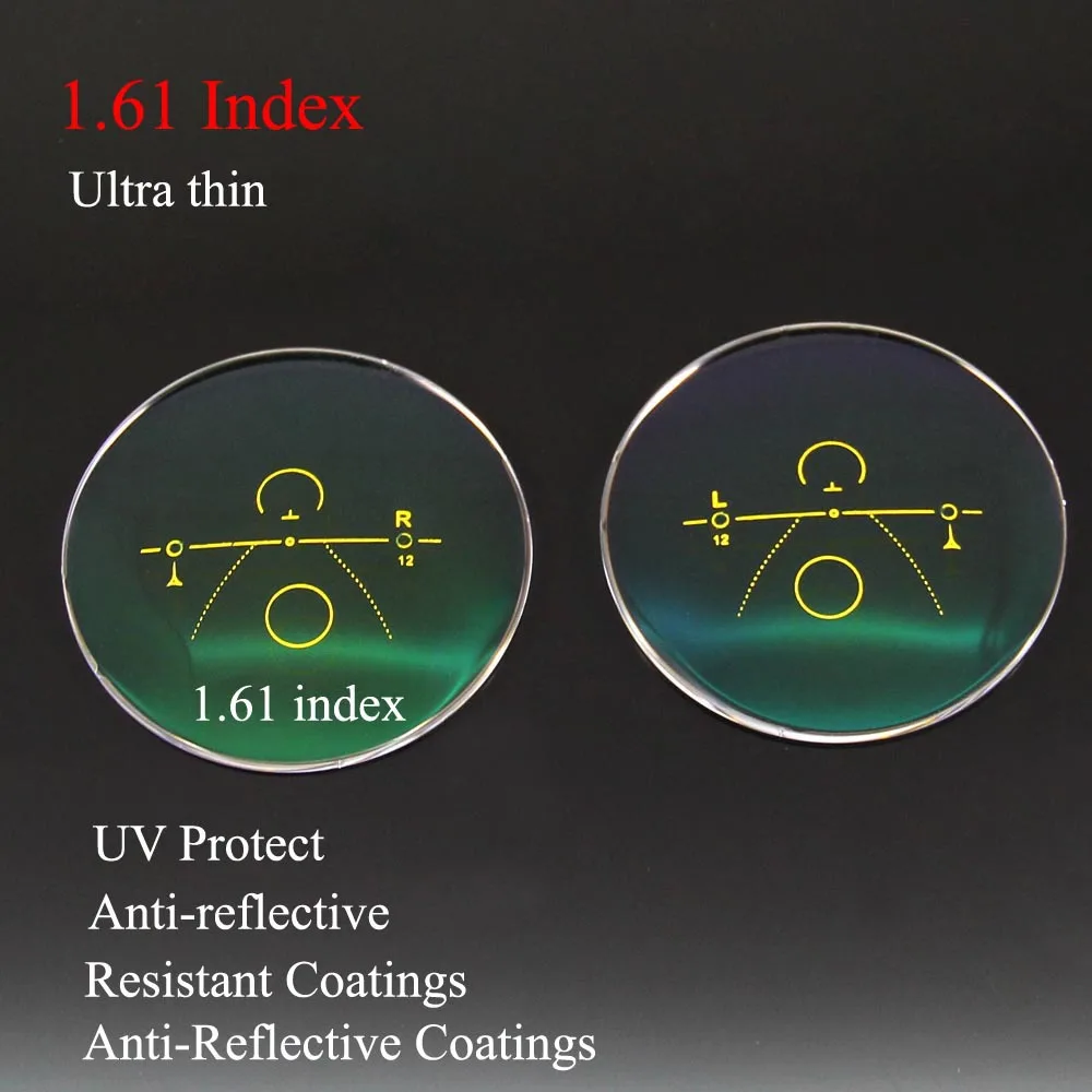 

1.61 Progressive Lenses Index 1.601 Multifocal Eyeglasses Ultra thin Lens Optical Glasses Driving Reading Spectacles Lens to Eye
