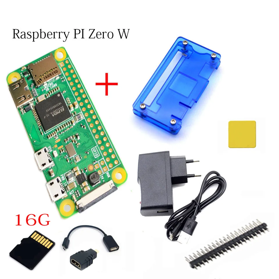 Raspberry Pi Zero PI0 1 3 или W стартовый комплект + акриловый корпус sd карта 16G адаптер