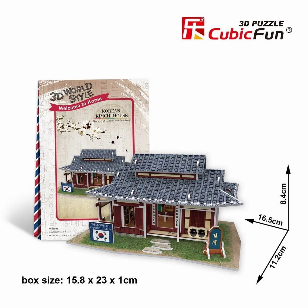 Korea Flavor World Style 4 pieces CubicFun 3D Puzzle Model Jigsaw Paper Model OK 