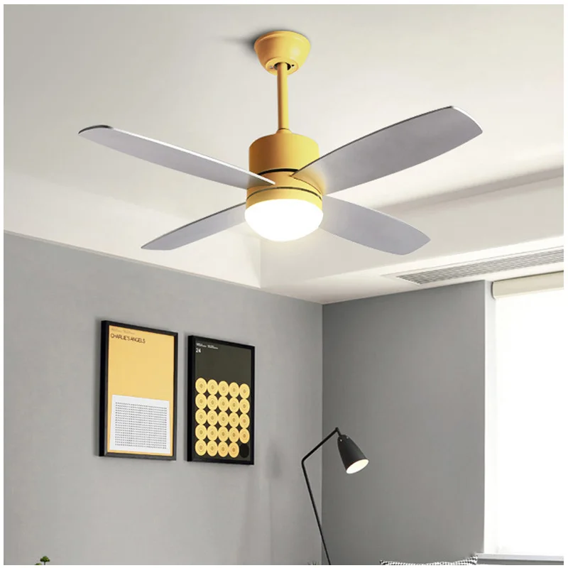 

42 inch Mordern ceiling fan with light home bedroom living room ceiling fan lamp Nordic pendant fan with remote control 220V