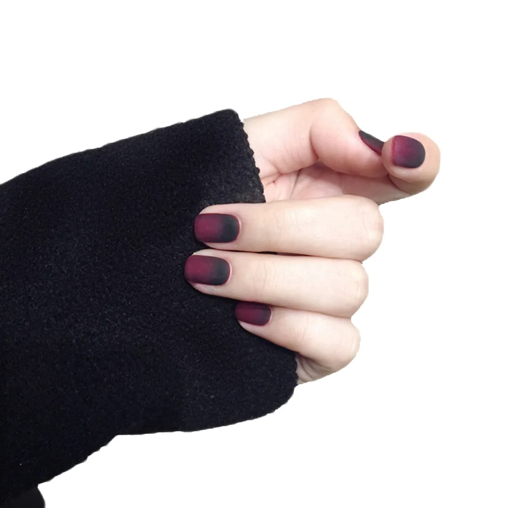 24 шт предварительно дизайнерские накладные ногти матовые градиентные короткие накладные ногти красивые кончики для ногтей