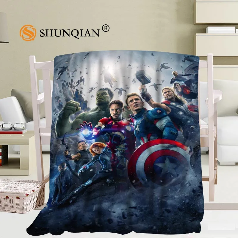 Custom Marvels Avengers blanket Flannel Fabric56x80inch 50X60inch 40X50inch Sofa Bed Throw