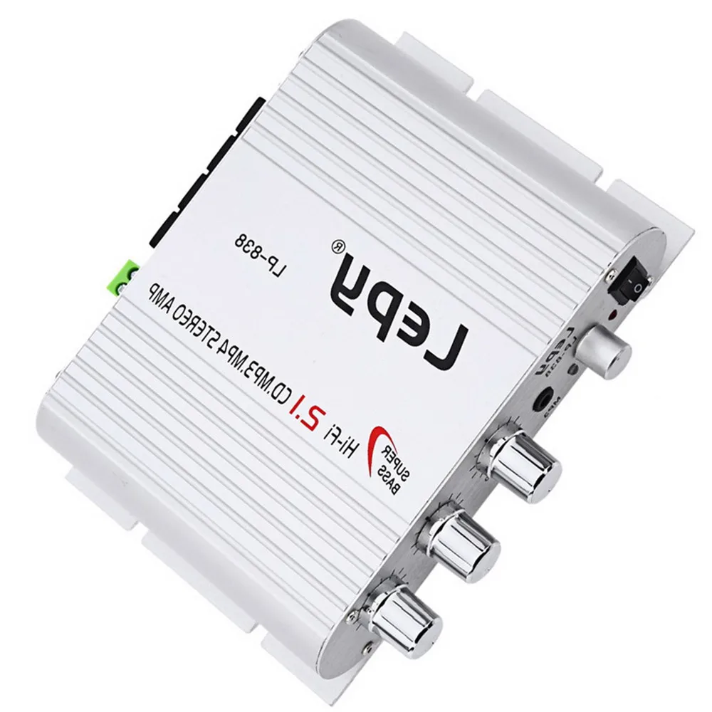 

Stereo Bass Speaker DC 12V 200W mini USB FM CD MP3 Player 2.1 channel car HI-FI digital amplifier LP838