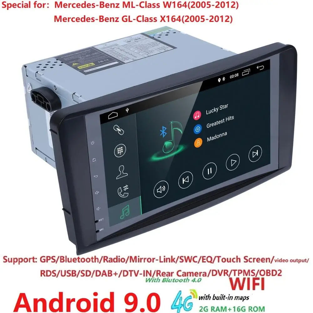Sale Android 9.0 2G RAM 16G ROM 4QUADCORE CAR NODVD player For Mercedes Benz GL ML CLASS W164 ML350 ML500 X164 GL320 GPS stereo radio 0 Sale Android 9.0 2G RAM 16G ROM 4QUADCORE CAR NODVD player For Mercedes Benz GL ML CLASS W164 ML350 ML500 X164 GL320 GPS stereo radio 0