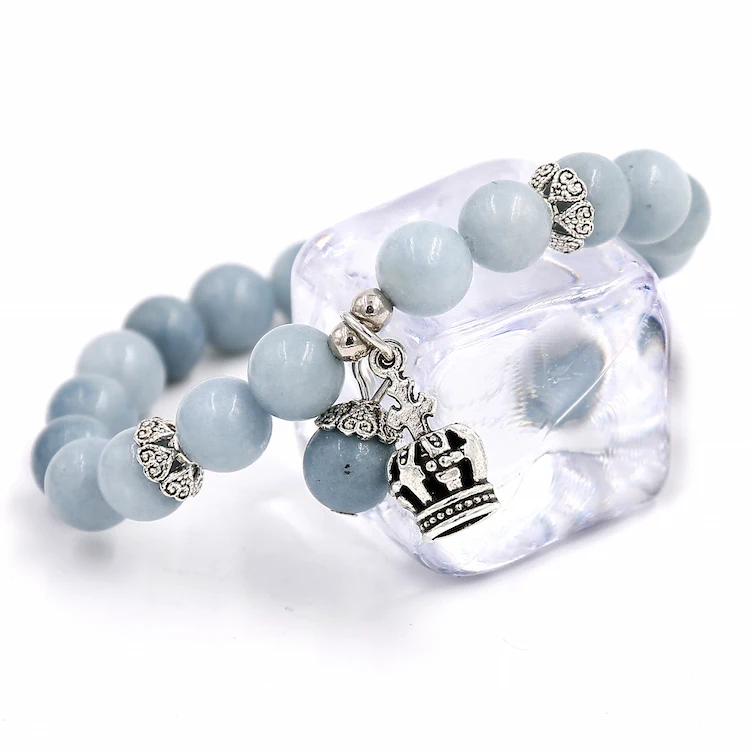 Новинка 2017 года женские бусины из натурального синего морского камня модные