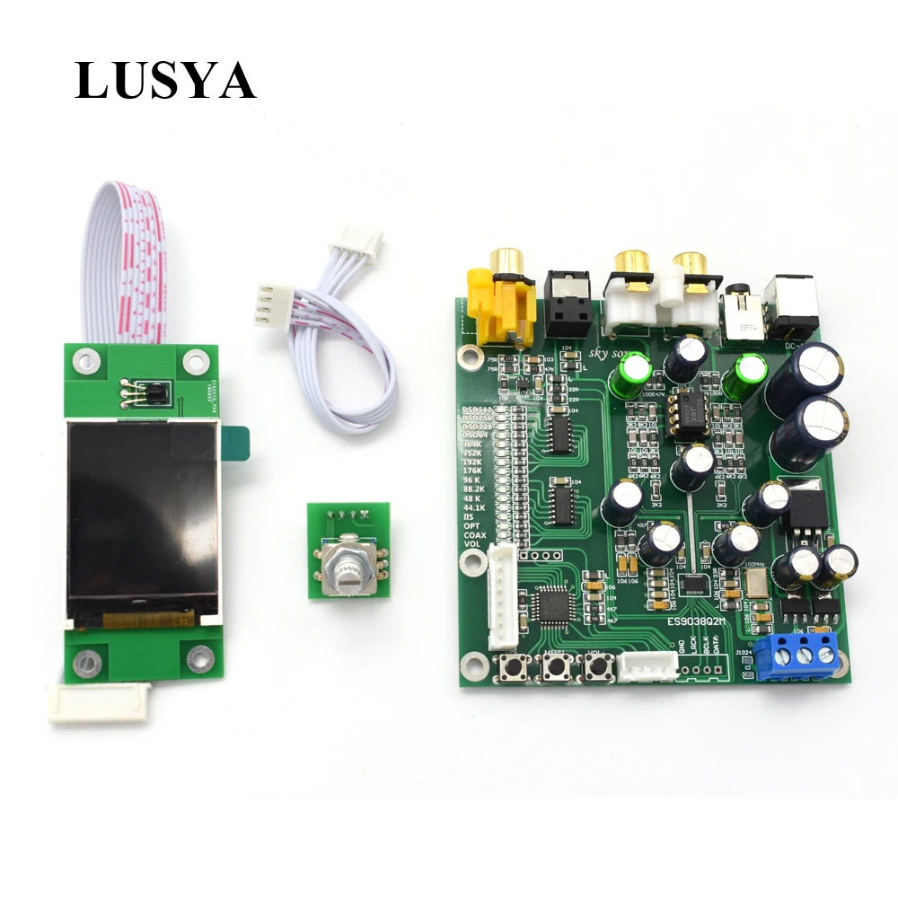 Lusya ES9038 Q2M DAC DSD декодер с поддержкой IIS коаксиальный волоконный вход 384 кГц DOP OLED D5