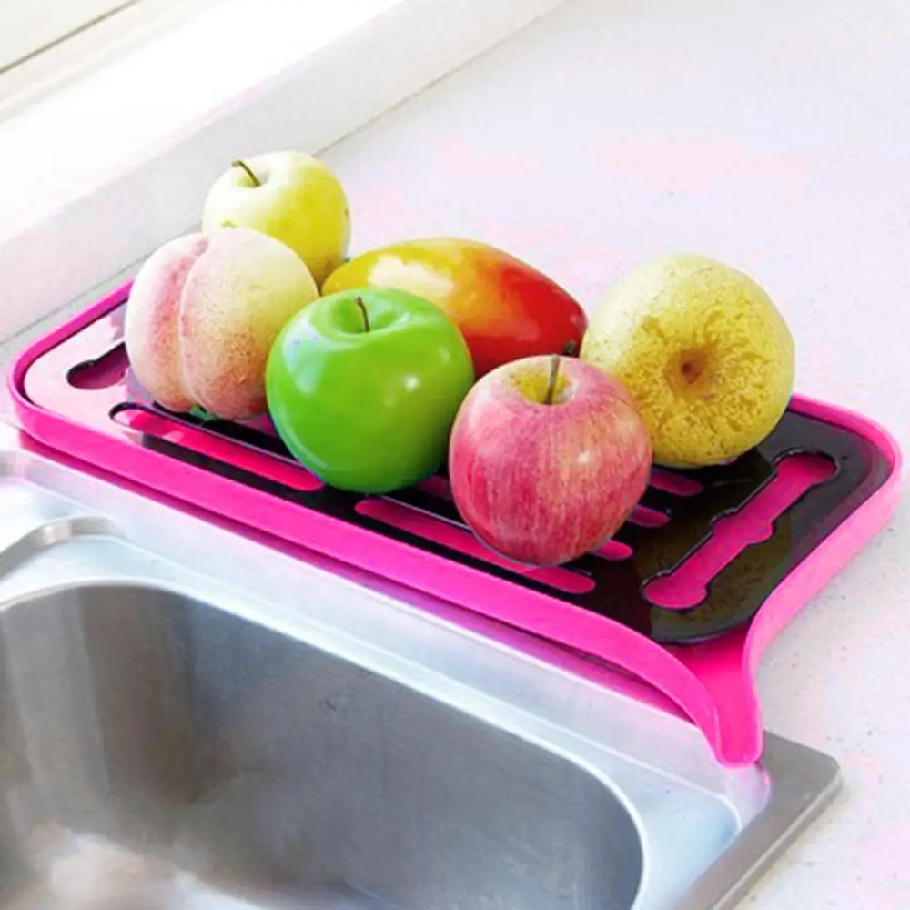 

New Plastic Drain Dish Rack Kitchen Double-Layer Drain Tray Fruit Storage Rack Multi-Function Kitchen Organizer Washing Holder