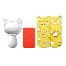 Милый мультфильм Риса Пресс-формы шариков кошка форма Суши шарики производитель прессформы ложка DIY кухонная утварь инструменты набор кухонных принадлежностей