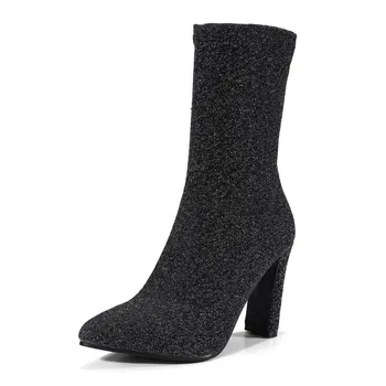 

Sexy pointed canister boots in the thin leg female autumn/winter 2017 new thick with size 827 yards female boots