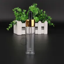 50pcs/lot 100% Excellent 30ml Clear Cosmetic Bottle 30g Plastic Sample Vial With Pipette Dropper Refillable Jar Travel Pot