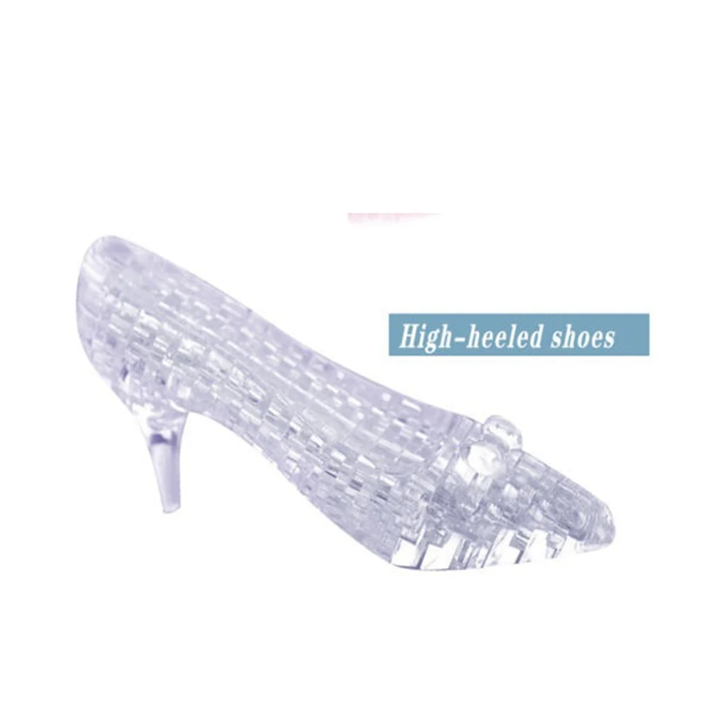 3D Puzzle Jigsaw 44 pcs Crystal High Heels Cinderella Shoe Slipper Clear White