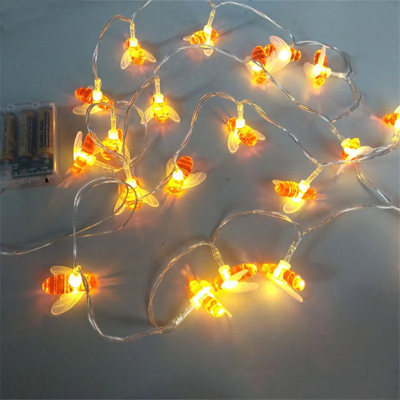 1.2M/2.2M Novelty Cute Bee LED Fairy String lights Battery powered for
