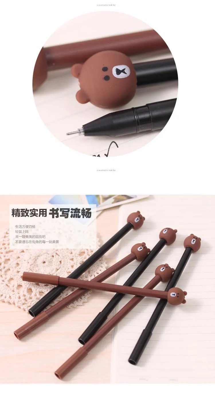 Милый медведь нейтральная ручка японский и корейский мультфильм ручка Творческая Подпись