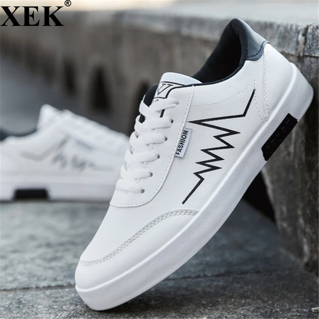 varm Tochi træ sydvest Xek 2018 New Fashion Spring Summer White Shoes Men Flat Pu Leather Sneakers  Male Board Shoes Casual Walking Shoes Men Jh207 - Leather Casual Shoes -  AliExpress