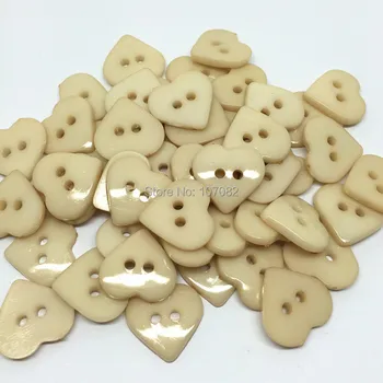 

1000PCS 16*17mm Heart Shape Plastic Nylon Buttons Beige Sewing 2-hole Button Embellishments For Scrapbooking Crafts