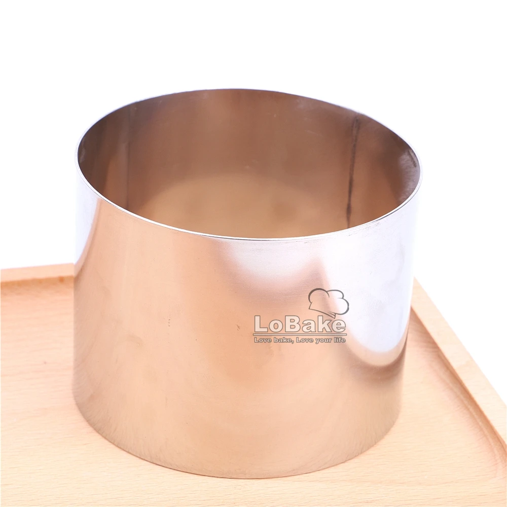

8cm height 4 inches smooth round shape 304 stainless steel mousse ring plain cake mold cheese baking mould DIY bakery tools