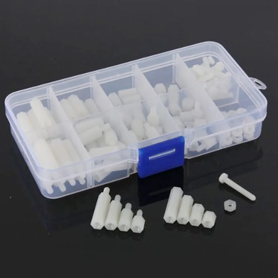 

White Plastic Hex Column Standoff Spacer Screw Assortment Stand-off Nylon Screws Assortment Kit with Box 120Pcs/Lot M3