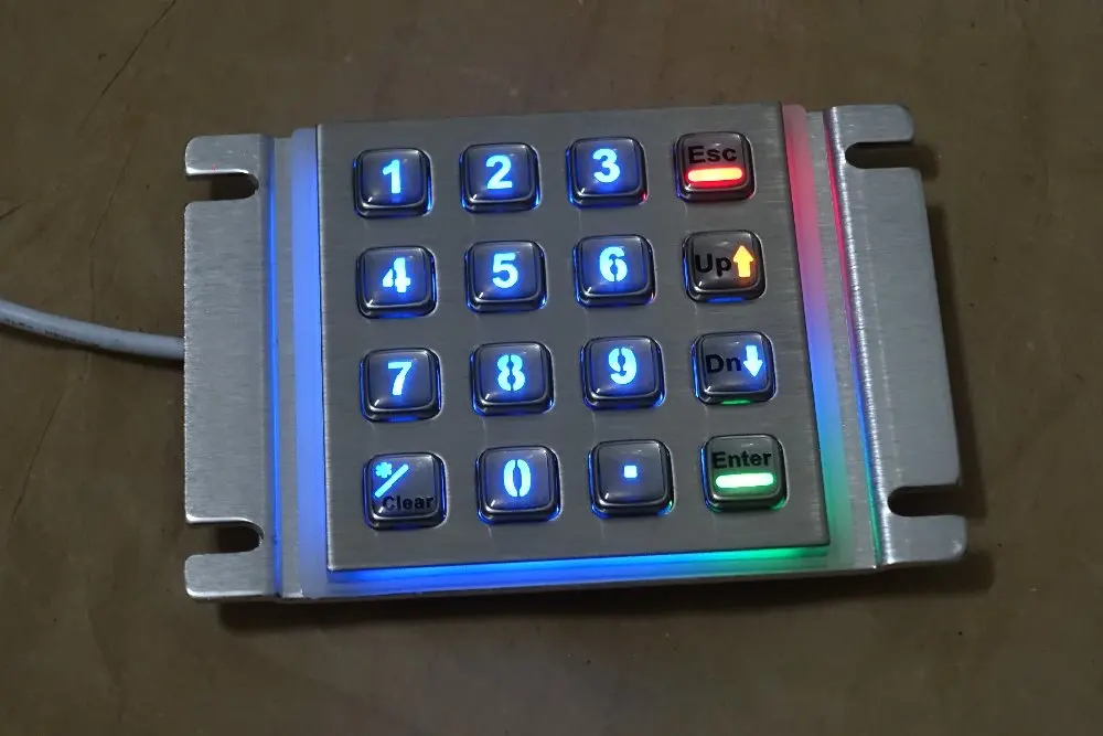 USB 16 клавиш с подсветкой металлическая клавиатура Led подсветка панель навесная клавиатура+ подсветка 4x4 Кнопка для киоска, торговый автомат