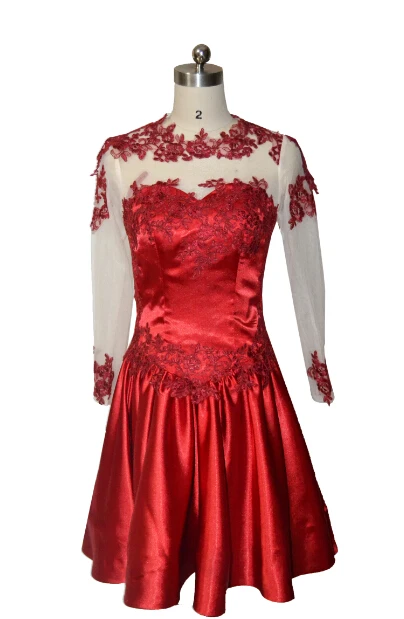 Long Sleeves Sheer Back Knee Lengh Liques Burgundy Short Long Sleeves Sheer Back Knee Lengh Liques Burgundy Short Prom Dress Under 100 Vestidos De