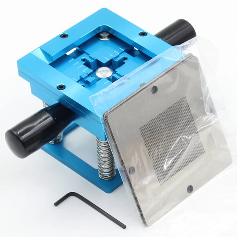 

Bga Reballing Kit 90x90Mm Bga Reballing Station with Hand Shank Gift 10/Pcs Bga Universal Stencil